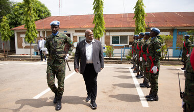 Peace South Sudan UNMISS UN peacekeeping peacekeepers UN General Assembly President Dennis Francis implementation guard of honor