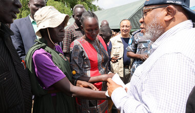 Peace South Sudan UNMISS UN peacekeeping peacekeepers elections UNGA Dennis Francis IDP internally displaced persons UNMAS Press Conference