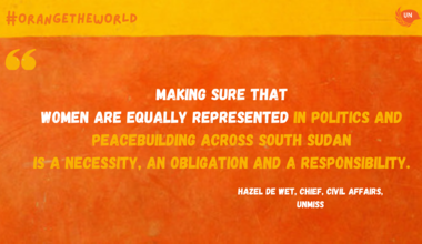 UNMISS protection of civilians conflict peacekeepers South Sudan peacekeeping Civil Affairs gender parity Namibia women in leadership women peace security