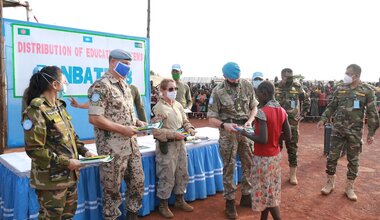 unmiss south sudan wau internally displaced people students school donation textbooks