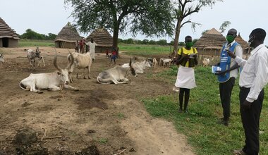 UNMISS conducts door-to-door COVID-19 awareness campaign in Warrap State