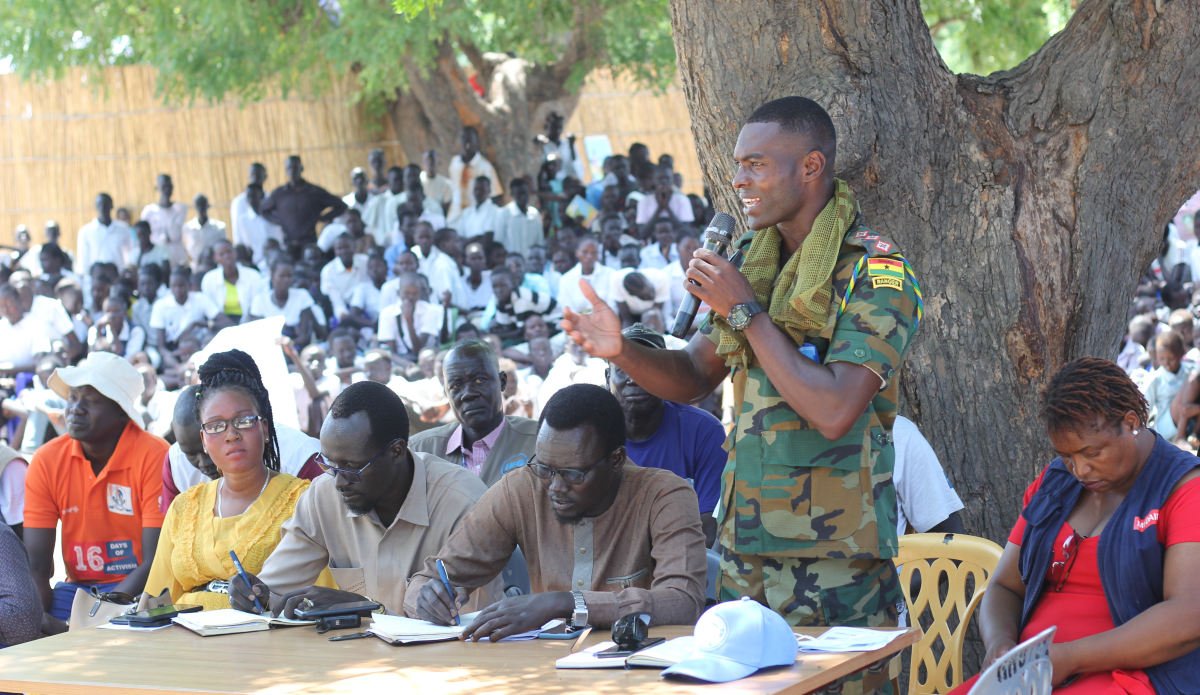 Peace South Sudan UNMISS UN peacekeeping peacekeepers development elections constitution capacity building discussion school child rights