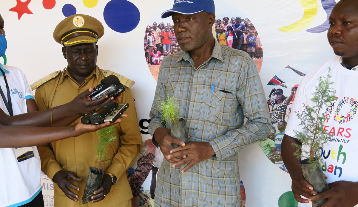 UNMISS yei south sudan tree planting peace peaceful coexistence independence peacekeeping united nations