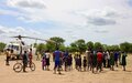 Following a return of relative stability in Marial Lou, UNMISS conducts air patrol as part of consistent engagements to maintain peace 