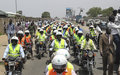 UNMISS chief rides with boda boda motorcyclists in campaign for peace and safety